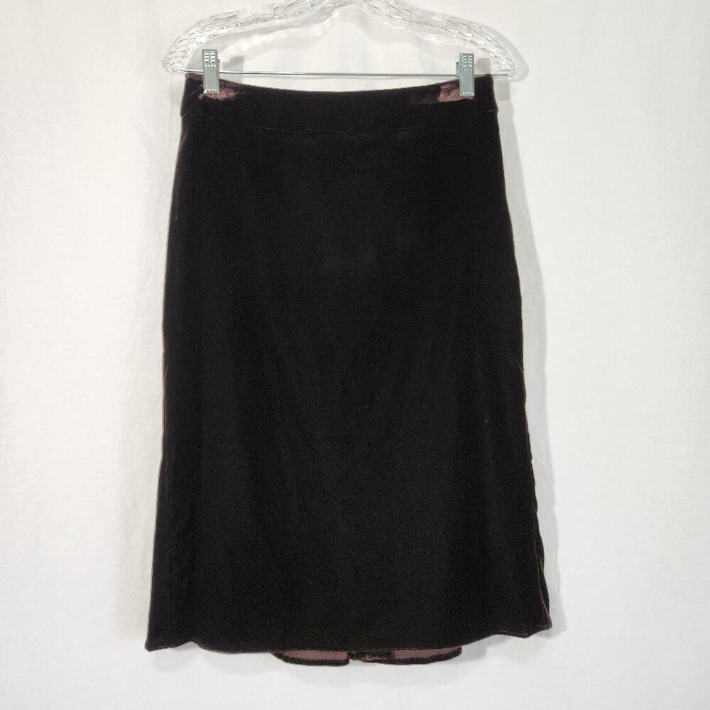 Vintage GIORGIO ARMANI Hipster Grunge BROWN VELVET Skirt Italy Size 46 US 6/8.
